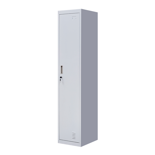 Lockable 1-Door Grey Locker for Home or Office - Standard Lock with 2 Keys