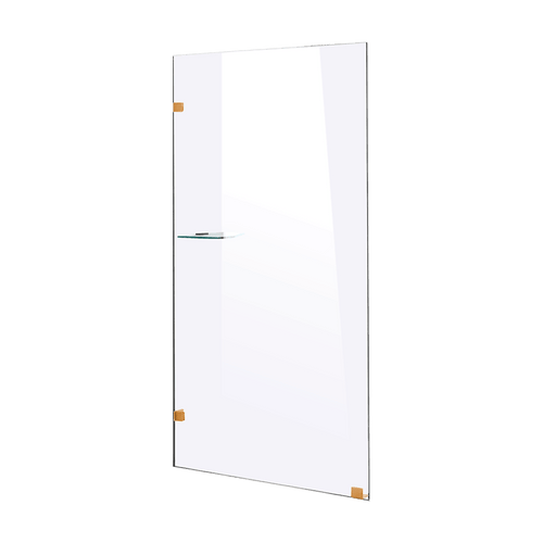 80 x 200cm Frameless 10mm Safety Glass Shower Screen Gold Finish