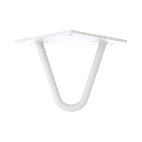 Set of 4 White Industrial Retro Hairpin Table Legs 12mm Steel Bench Desk - 11cm