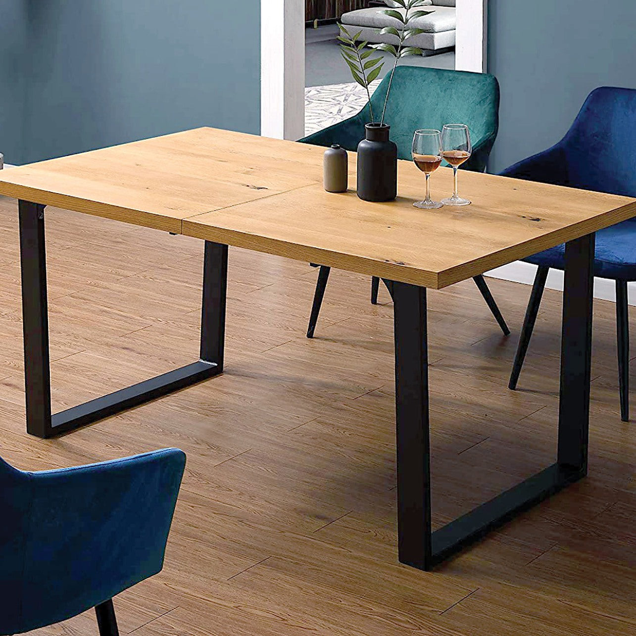 Square-Shaped Table Bench Desk Legs Retro Industrial Design Fully Welded -  Black - Black - Square - Furniture > Home Furniture