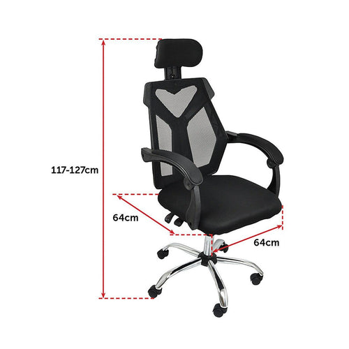 Office Chair Gaming Computer Chairs Mesh Back Foam Seat - Black