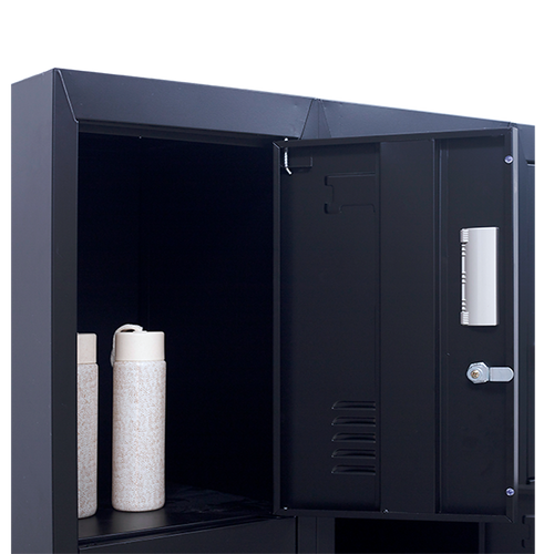 12-Door Locker – Black Standard Lock with 2 Keys | Secure Storage for Office, Gym, School