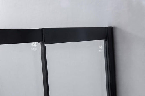1400-1600mm Sliding Door Safety Glass Shower Screen Black By Della Francesca