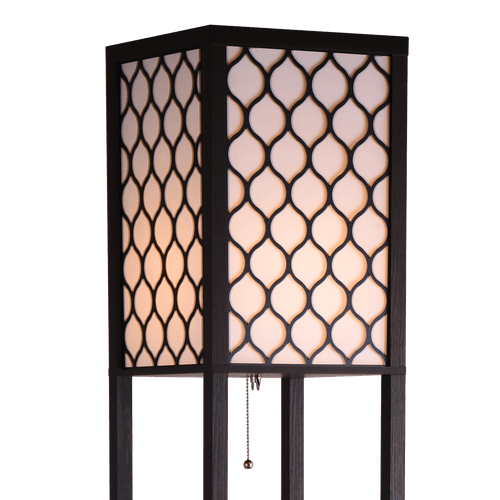 Shelf Floor Lamp - Shade Diffused Light Source with Open-Box Shelves