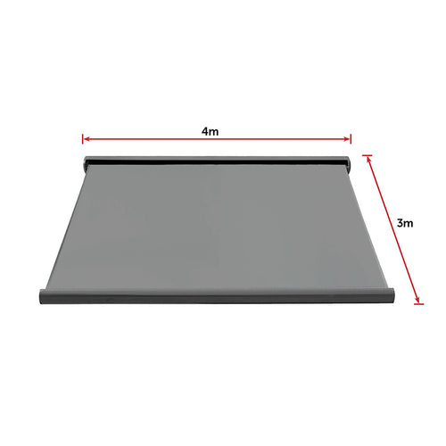 Motorised Retractable Awning 4x3m – Full Cassette, Grey Sunshade