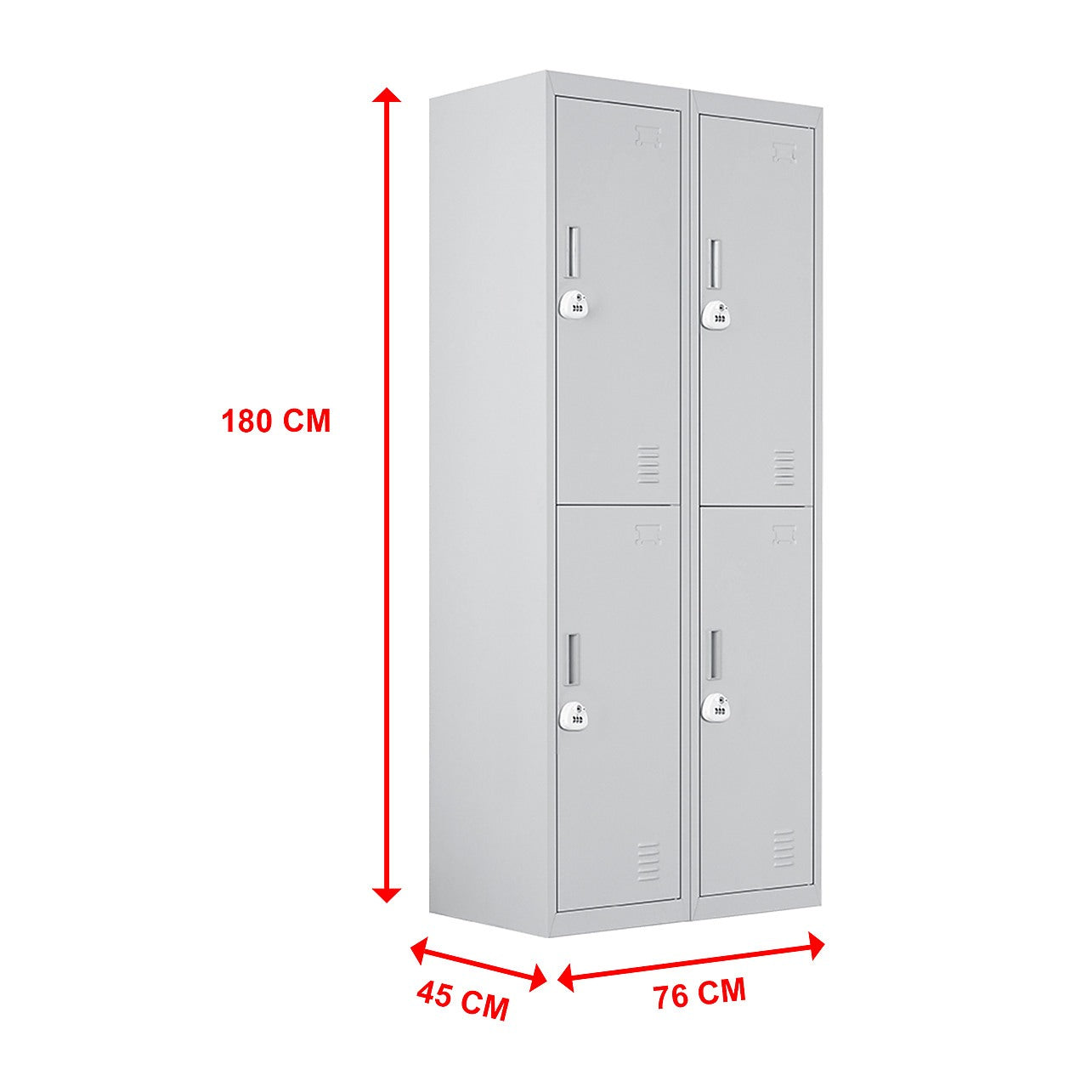 2x2 Door Grey Metal Locker – Secure Storage with 3-Digit Combination ...