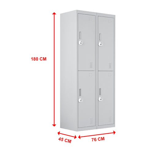 2x2 Door Grey Metal Locker – Secure Storage with 3-Digit Combination Lock
