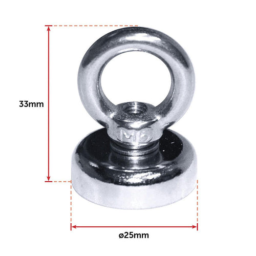 12Kg SALVAGE Strong MAGNET N52 Neodymium Eyebolt Circular Ring