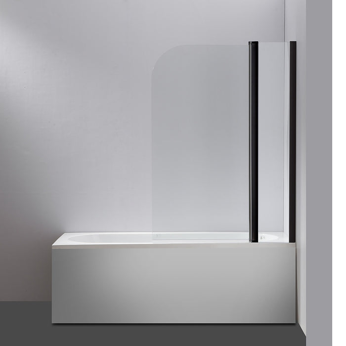 180° Black Pivot Door 6mm Safety Glass Bath Shower Screen By Della Francesca - 120 x 140cm