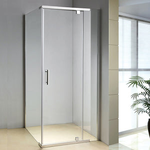 1000 x 800 x 1900mm Framed Safety Glass Pivot Door Shower Screen in CHROME