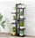 6 Tiers Vertical Bamboo Plant Stand Staged Flower Shelf Rack Outdoor Garden - Black