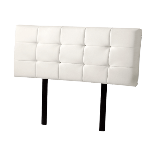 Double PU Leather Bed Deluxe Headboard Bedhead - White