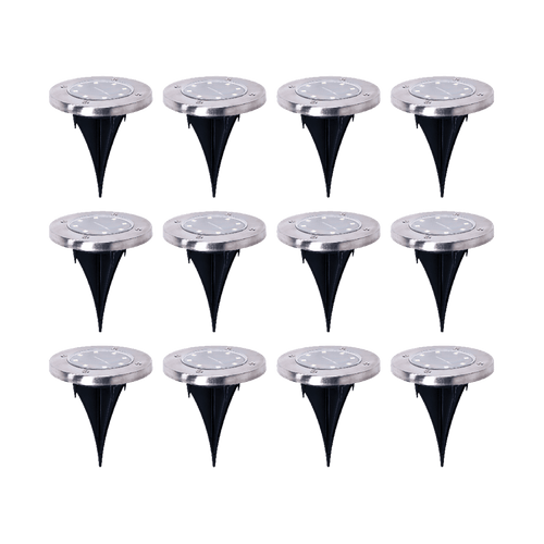 12x Solar Powered LED Buried Inground Recessed Light Garden Outdoor Deck Path