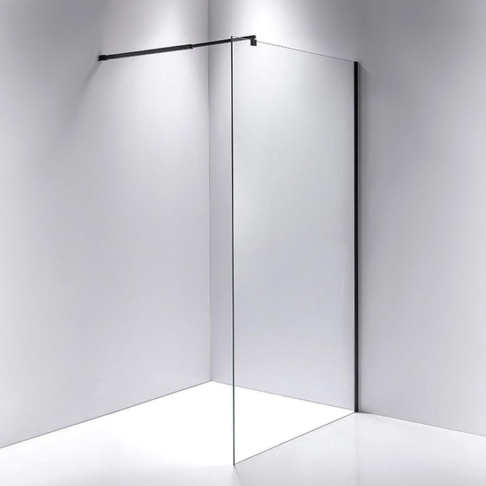 120 x 200cm Frameless 10mm Safety Glass Shower Screen in Square Black