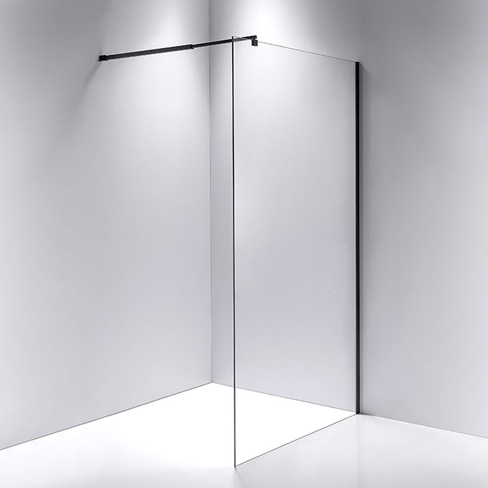 100 x 200cm Frameless 10mm Safety Glass Shower Screen in Square Black