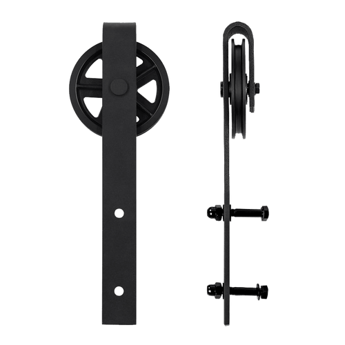 2m Big Spoke Wheel Black Sliding Barn Door Hardware