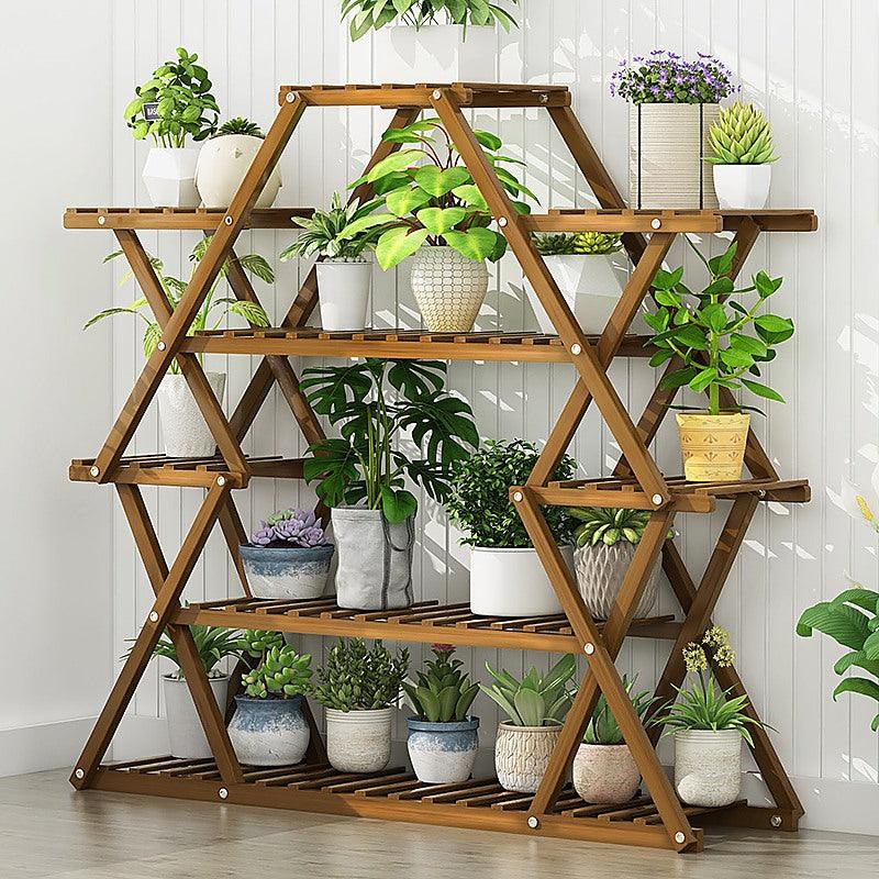 Bamboo Multilayer Plant Stand Dark Wood | Flower Rack Shelf – Australia ...