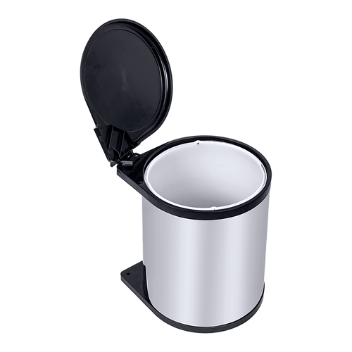 Kitchen Swing Pull Out Bin Stainless Steel Garbage Rubbish Waste Trash Can 14L