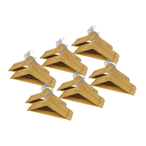 120pc Wooden Clothes Hangers Coat Pant Suit Coathangers Rack Wardrobe Wood