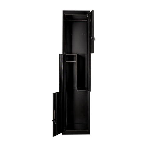 Multipurpose Locker – Black Dual L-Shaped Door with Padlock-operated