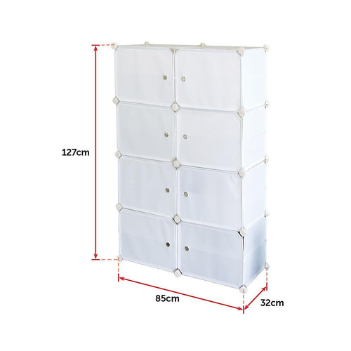 White Cube DIY Shoe Cabinet Rack Storage Portable Stackable Organiser Stand 