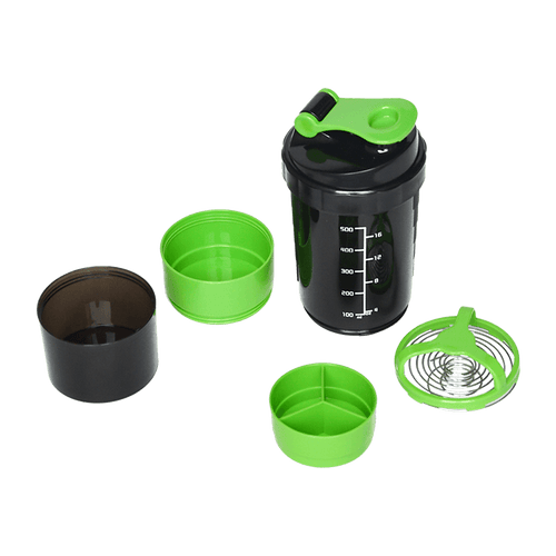 2x Protein Gym Shaker Premium 3 in 1 Smart Style Blender Mixer Cup Bottle Spider