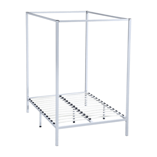 4 Four Poster Double Bed Frame - Cream