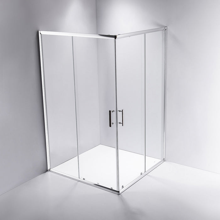 1200 x 900mm Sliding Door Nano Safety Glass Shower Screen in CHROME