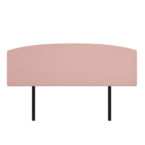 Linen Fabric Curved King Bed Deluxe Headboard Bedhead Pale Pink 