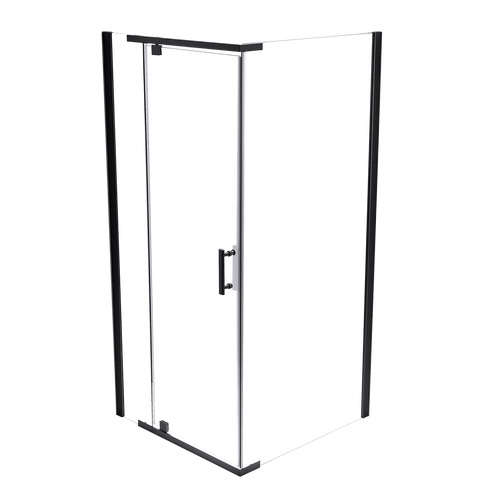 1000 x 700 x 1900mm Framed Safety Glass Pivot Door Shower Screen in Black