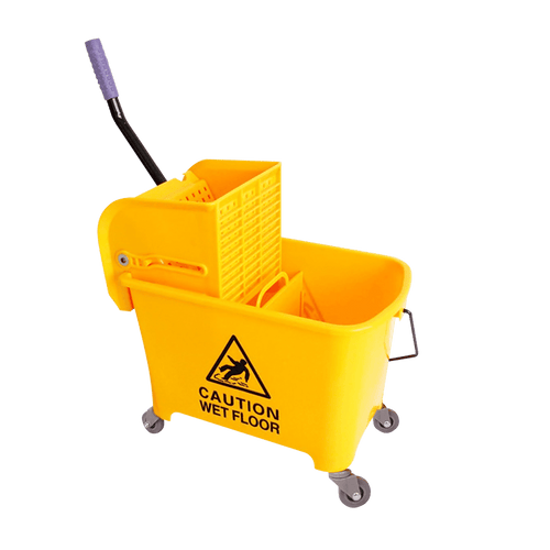 20L Deluxe Mop Wringer Bucket Side Press Janitor Commercial Cleaning