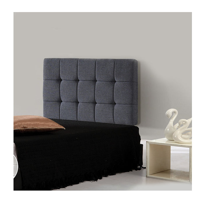 Grey Linen Fabric Single Deluxe Tufted Headboard Bedhead