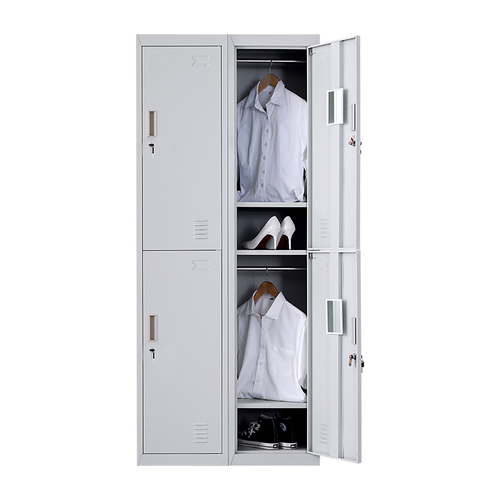 2x2 Door Grey Metal Locker – Secure Storage with Standard Lock with 2 Keys