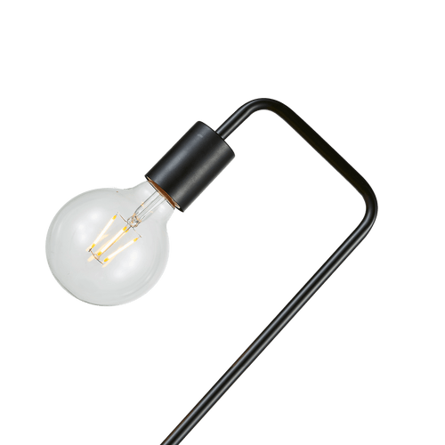 Modern All Black Table Lamp Desk Light Timber Base Bedside Bedroom