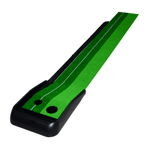 Indoor Practice Putting Green 2.5m Mat Inclined Ball Return Fake Grass 2 Holes