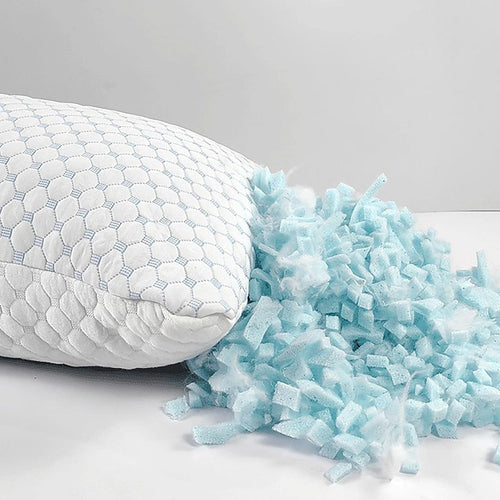 Large Memory Foam Cooling Pillow Heat and Moisture Reducing Ice Silk and Gel Infused