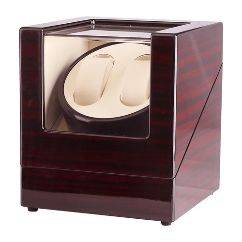 Automatic Dual Watch Winder Wood Display Box Case Motor Rotation Storage