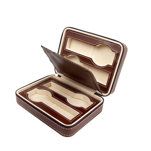 4 Watch Box Display Travel Case PU Leather 