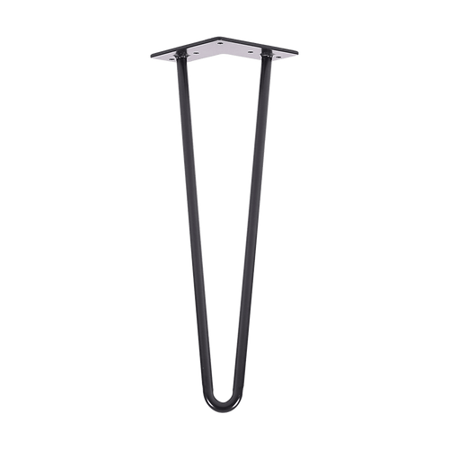Set of 4 Industrial Retro Hairpin Table Legs 12mm Steel Bench Desk - 41cm Black