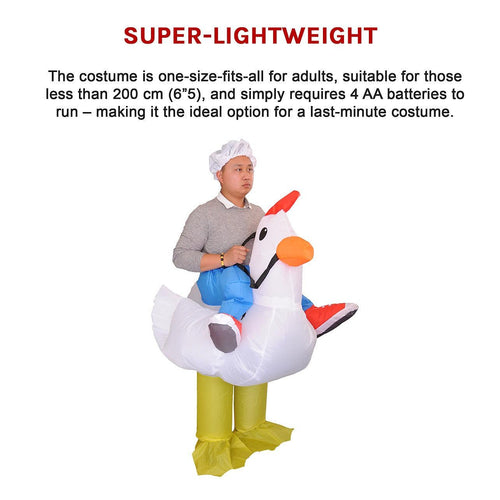 Chicken Fancy Dress Inflatable Suit -Fan Operated Costume