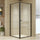 Front: (82~90) x 195cm Adjustable Semi Frameless Shower Screen in Black Side: (89~92) x 195cm