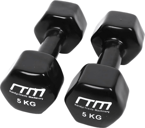 5kg Dumbbells Pair PVC Hand Weights PVC Coated