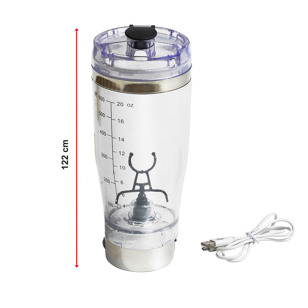 600ml Usb Protein Shaker Bottle Vortex Mixer Blender Portable