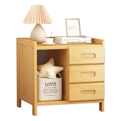 Bamboo Bedside Table Nightstand Storage Bedroom Sofa Side Stand - Wood