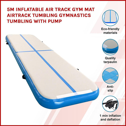 Inflatable Air Track Gym Tumbling Mat with Pump 5m