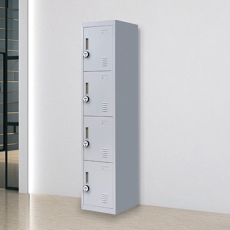Grey Locker with 4 Doors & 4-Digit Combination Lock – Storage for