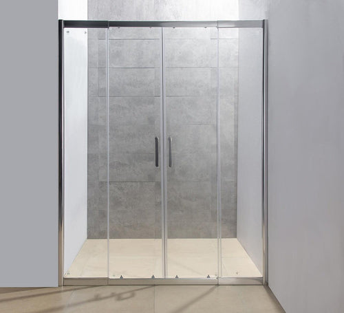 1400-1600mm Sliding Door Safety Glass Shower Screen Chrome By Della Francesca