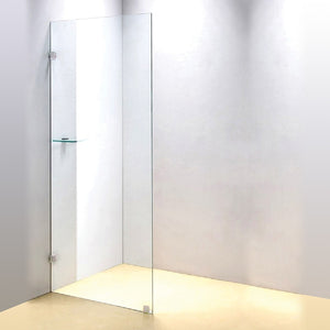 70 x 210cm Frameless 10mm Safety Glass Shower Screen CHROME