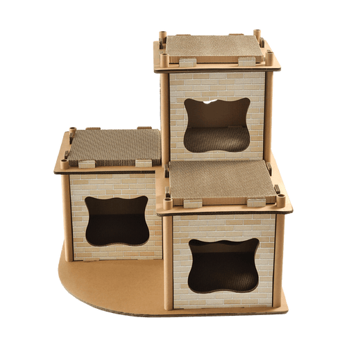 Cat Cardboard House Tree Tower Condo Scratcher Pet Post Pad Mat Furniture