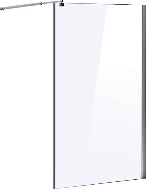 100 x 200cm Frameless 10mm Safety Glass Shower Screen in Round Chrome